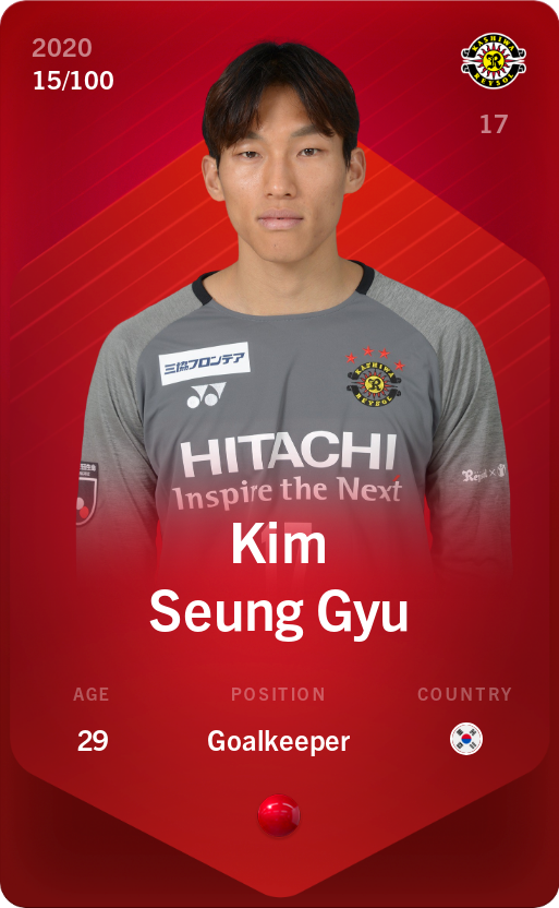 Sorare - Sorare Official - Kim Seung Gyu 2020-21 • Rare 15/100 - NFT # 30725125089176728428589504719022612700502901682754930509195979470705076008303