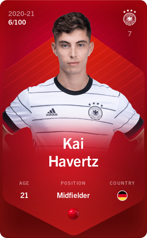 Sorare - Sorare Official - Kai Havertz 2020-21 • Rare 6/100 - NFT # 43694685224622423563976819131981914509295582744884537013388268454484044301158