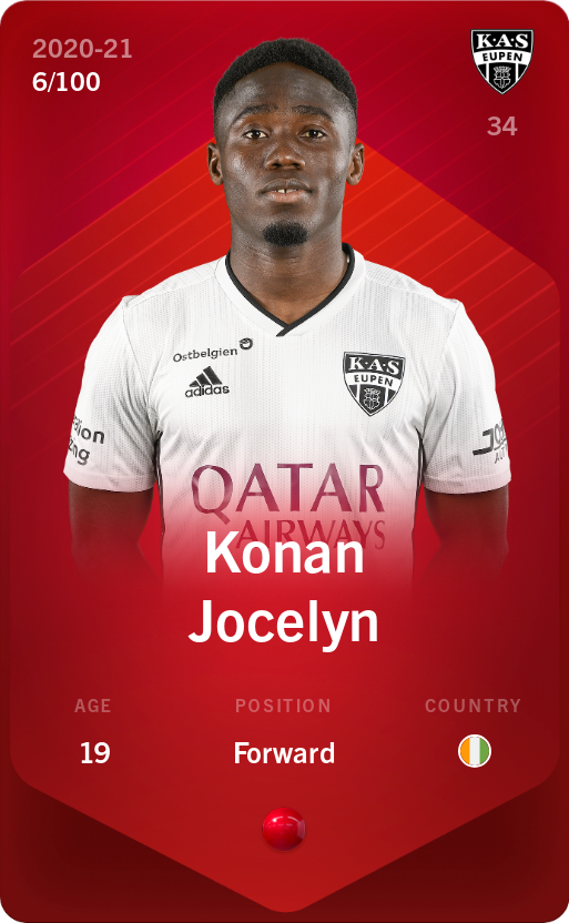 Sorare - Sorare Official - Konan Jocelyn 2020-21 • Rare 6/100 - NFT # 113618378798922790442419886081365222891788533271282237728373553824588945107771