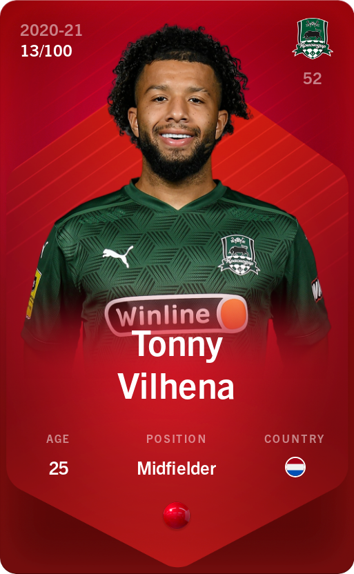 Sorare - Sorare Official - Tonny Vilhena 2020-21 • Rare 13/100 - NFT # 9022399930468535616990621635405313448895940983110828728373894216082641844990