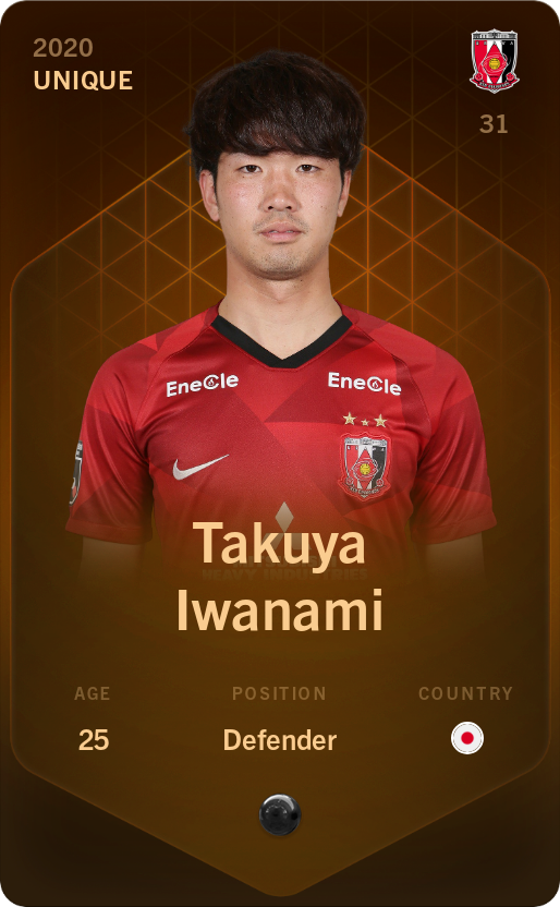 Sorare - Sorare Official - Takuya Iwanami 2020-21 • Unique - NFT # 36241417916983413460919445116816224103403161060063848295635127038980890367236