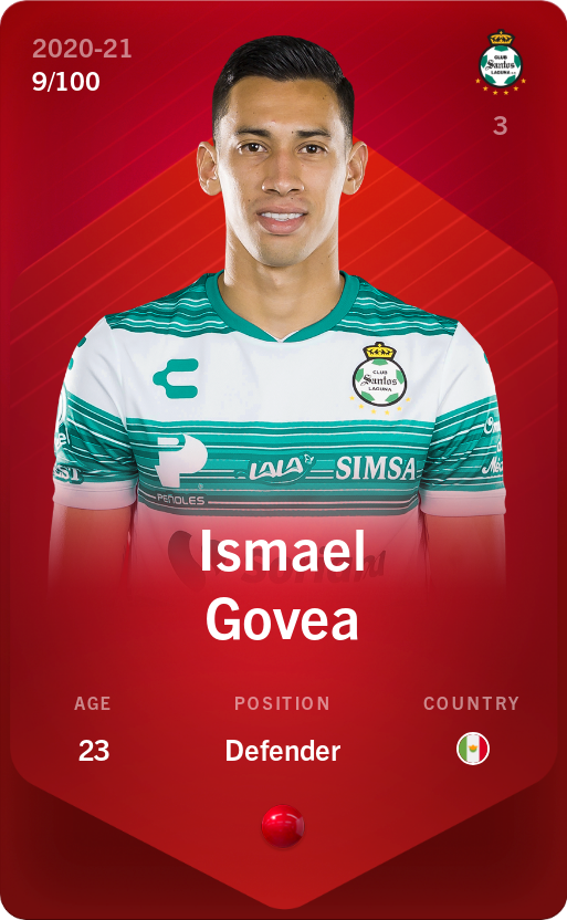 Sorare - Sorare Official - Ismael Govea 2020-21 • Rare 9/100 - NFT # 108625941547272504715140616598056545966106927433284953980302637148460006494402