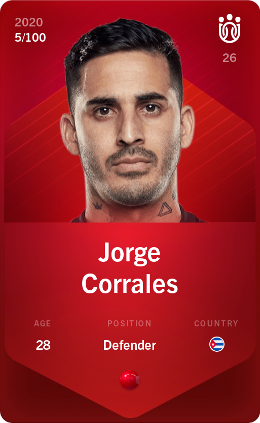 Sorare - Sorare Official - Jorge Corrales 2020-21 • Rare 5/100 - NFT # 105492965408578811779944646802137093435392710803254895408165174925678759837011