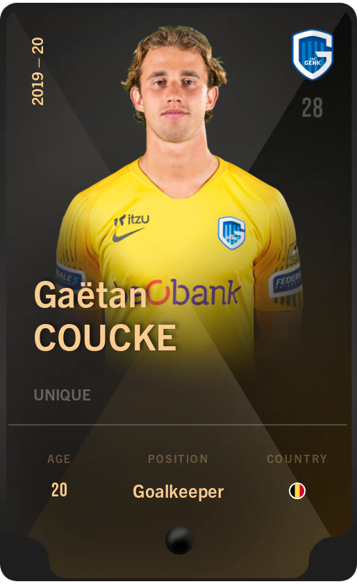 Sorare - Sorare Official - Gaëtan Coucke 2019-20 • Unique - NFT # 84619637012077127617481582490954625934031296840517510384133934129033977510624
