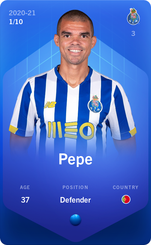 Sorare - Sorare Official - Pepe 2020-21 • Super Rare 1/10 - NFT # 37693159840114375792285186561532685749070673460161973394089654085431958323455