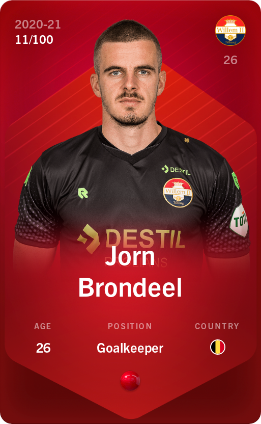 Sorare - Sorare Official - Jorn Brondeel 2020-21 • Rare 11/100 - NFT # 61627049666504657598465212079139960177441382095403393385495427896781761372689