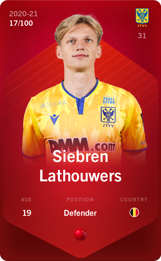 Sorare - Sorare Official - Siebren Lathouwers 2020-21 • Rare 17/100 - NFT # 43890667180101428573576031269219343100561239021550791164105237960194762157186