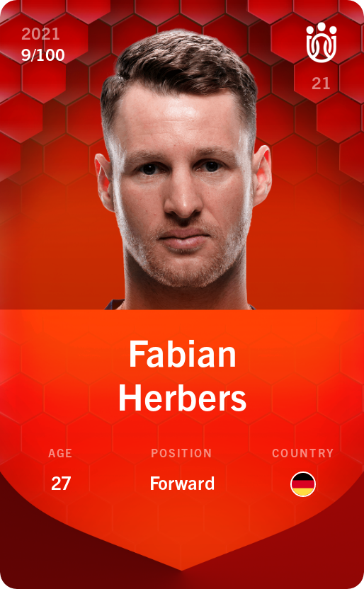 Sorare - Sorare Official - Fabian Herbers 2021-22 • Rare 9/100 - NFT # 104902370793438485749303968402411838192648721384515355716252663281758968802343