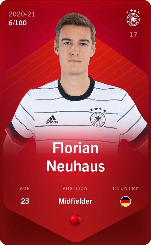 Sorare - Sorare Official - Florian Neuhaus 2020-21 • Rare 6/100 - NFT # 18614619720432622206687617088517815040049322742715355264223845444364870934203