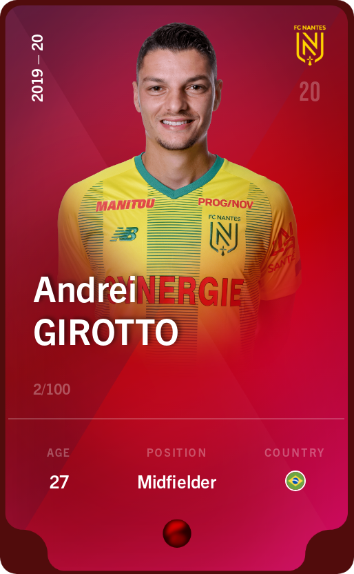Sorare - Sorare Official - Andrei Girotto 2019-20 • Rare 2/100 - NFT # 27247473696617322291934792899971462857505266109260626199226611381183052074624
