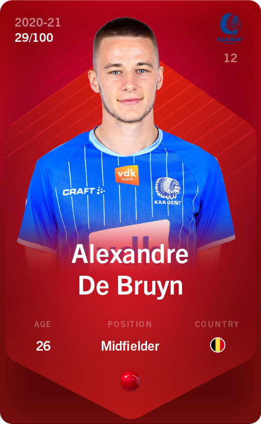 Sorare - Sorare Official - Alexandre De Bruyn 2020-21 • Rare 29/100 - NFT # 72929417290643529150699515195316328604473616544970401726190174951827934649117