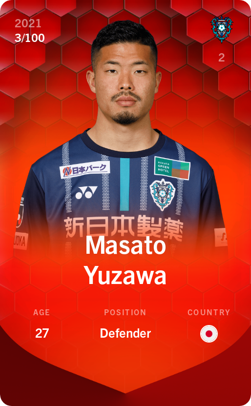 Sorare - Sorare Official - Masato Yuzawa 2021-22 • Rare 3/100 - NFT # 27077208886839102049101107294050531768968270833241478552519772062475884907864