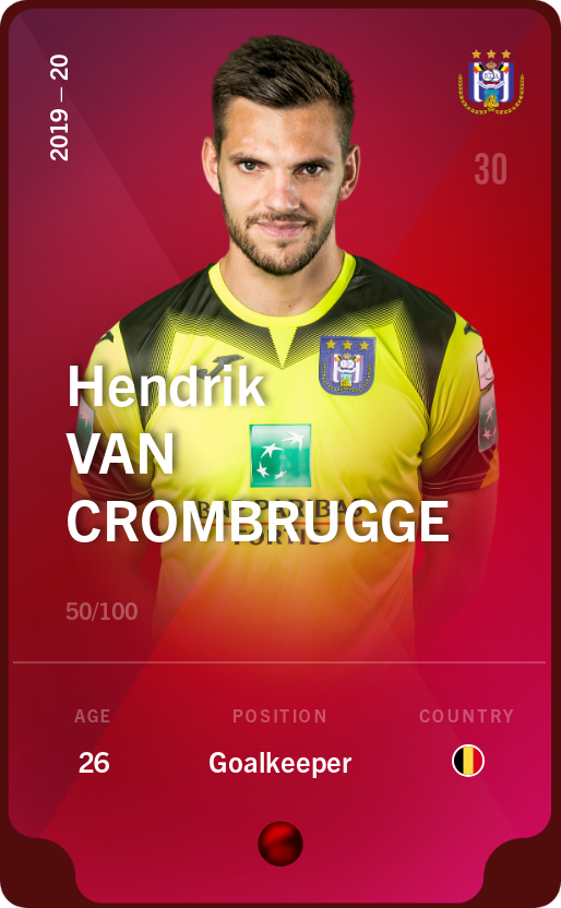 Sorare - Sorare Official - Hendrik Van Crombrugge 2019-20 • Rare 50/100 - NFT # 55952460071117407852085129934283453644939161365331776604965774574452496438313