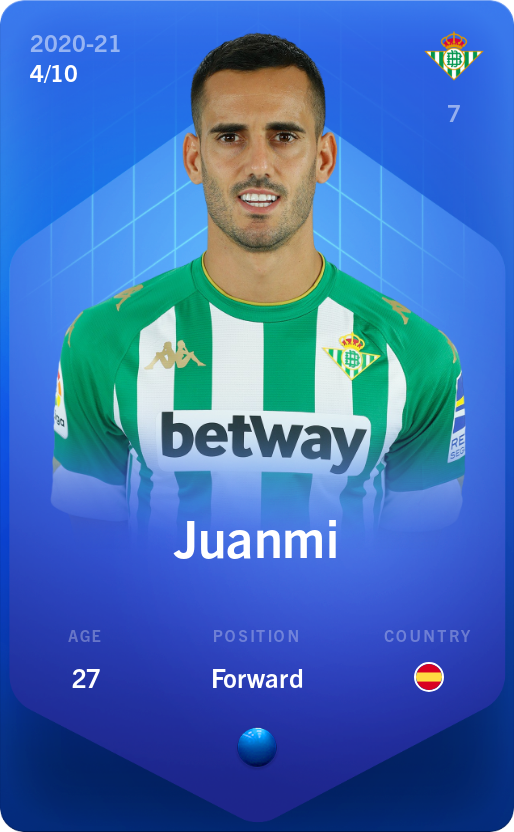 Sorare - Sorare Official - Juanmi 2020-21 • Super Rare 4/10 - NFT # 96644249373757978133391494291988775111597983060833036630211218900291880747851