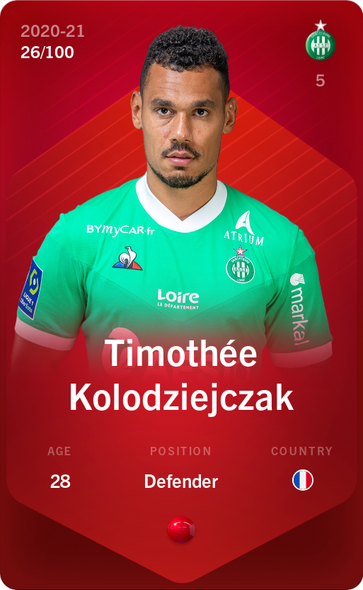 Sorare - Sorare Official - Timothée Kolodziejczak 2020-21 • Rare 26/100 - NFT # 35362556455542189431396204319811837344223094860947202229033779020758684335097