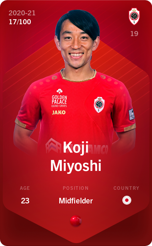 Sorare - Sorare Official - Koji Miyoshi 2020-21 • Rare 17/100 - NFT # 34675621962199262491249747585211655216691477890176957710089791904759902452629