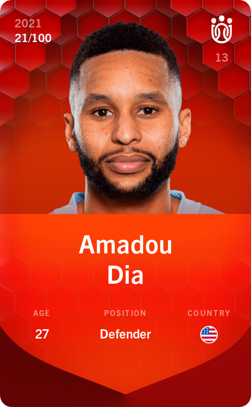 Sorare - Sorare Official - Amadou Dia 2021-22 • Rare 21/100 - NFT # 75663660041540774468848421293631906081488764295316434112510137865607270869032