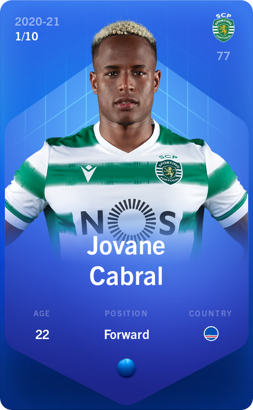 Sorare - Sorare Official - Jovane Cabral 2020-21 • Super Rare 1/10 - NFT # 113223259431168136870153210666366145968524686608877551198684985743992355788936