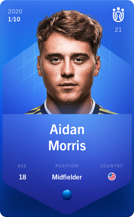 Sorare - Sorare Official - Aidan Morris 2020-21 • Super Rare 1/10 - NFT # 44564686827623990509444753947875784836747140632999730471710354742683897027918