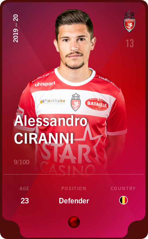 Sorare - Sorare Official - Alessandro Ciranni 2019-20 • Rare 9/100 - NFT # 104522478481902407310635007995376448973787476775788565437725596188676973516814