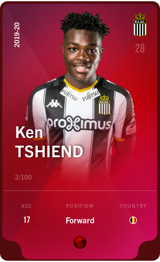 Sorare - Sorare Official - Ken Tshiend 2019-20 • Rare 2/100 - NFT # 6727312772319767031351443851974248241932526464848106519168951811953704393203