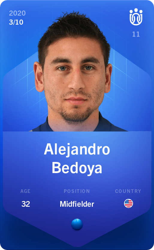 Sorare - Sorare Official - Alejandro Bedoya 2020-21 • Super Rare 3/10 - NFT # 14521213864269121106330788234170463351980641030533697177179665467963582913287