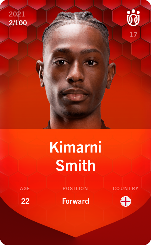 Sorare - Sorare Official - Kimarni Smith 2021-22 • Rare 2/100 - NFT # 84116324204433903815611384385289915691399846424979986608222679572558742862599