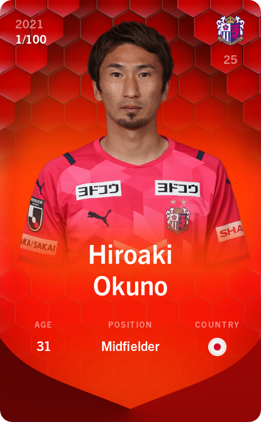 Sorare - Sorare Official - Hiroaki Okuno 2021-22 • Rare 1/100 - NFT # 104518155970184433579997626694102788416784281281243486714143903900231005096972