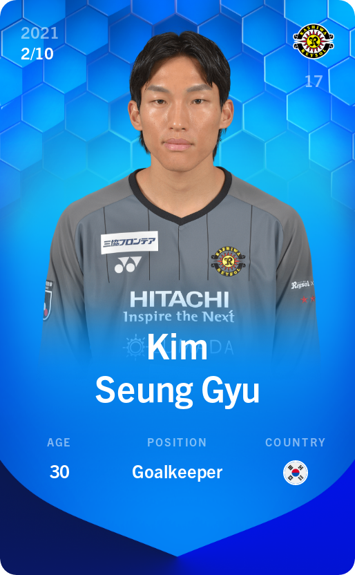 Sorare - Sorare Official - Kim Seung Gyu 2021-22 • Super Rare 2/10 - NFT # 46882703647128075426900008988443283226501394983066579952889523808692972305813