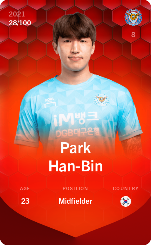 Sorare - Sorare Official - Park Han-Bin 2021-22 • Rare 28/100 - NFT # 13160042543249057062511104787269220765237285189389283308372176887644301790971