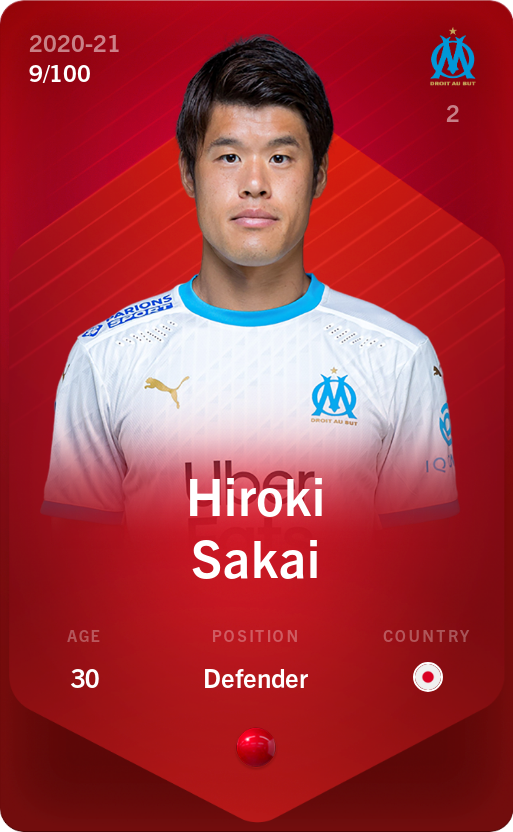 Sorare - Sorare Official - Hiroki Sakai 2020-21 • Rare 9/100 - NFT # 56248228009545505263481633078599627504865397197235403349372110204424759473420