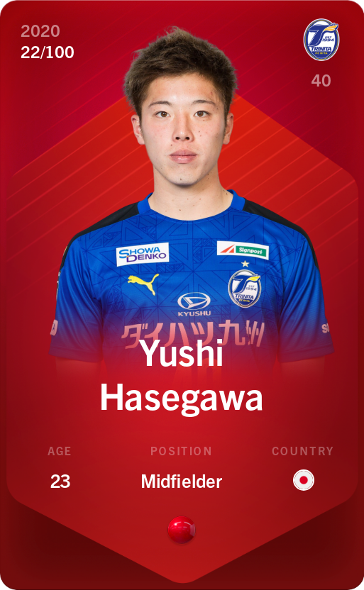 Sorare - Sorare Official - Yushi Hasegawa 2020-21 • Rare 22/100 - NFT # 71380151401424739617795553845791634567464669491563789532782646743365316978149