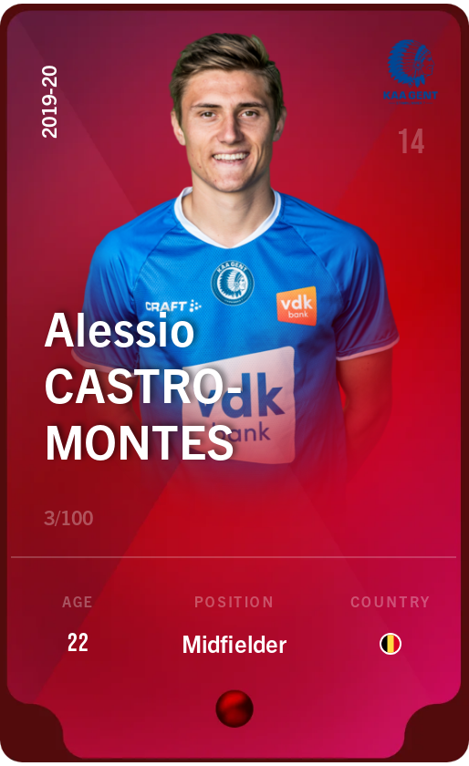 Sorare - Sorare Official - Alessio Castro-Montes 2019-20 • Rare 3/100 - NFT # 41005918480476951927629080750461050644797896745202812193312350875740525609095