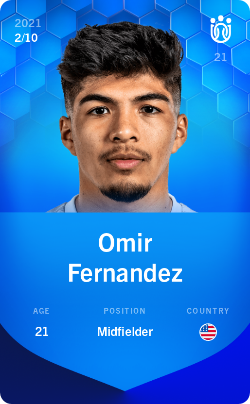 Sorare - Sorare Official - Omir Fernandez 2021-22 • Super Rare 2/10 - NFT # 8445650111508594495389170283262065460625212744717589162263040351699123479471