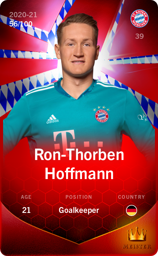 Sorare - Sorare Official - Ron-Thorben Hoffmann 2020-21 • Rare 56/100 - NFT # 25166393587596076906756199908849100106815171146044130988646743243422344498838