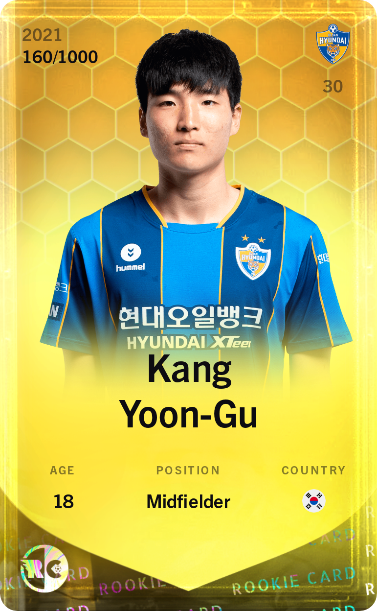 Sorare - Sorare Official - Kang Yoon-Gu 2021-22 • Limited 160/1000 - NFT # 59734641552568216325547269984647293185025178746424547836616729905476289021061