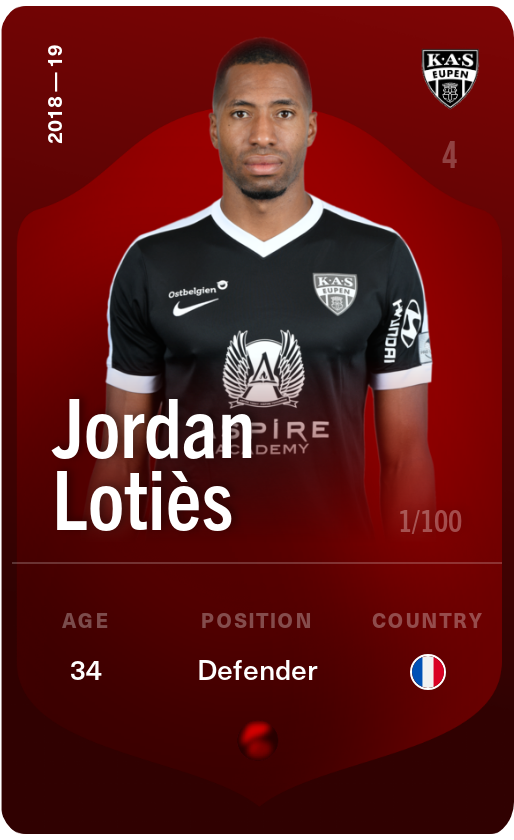 Sorare - Sorare Official - Jordan Lotiès 2018-19 • Rare 1/100 - NFT # 16444309045364682001112060257684804966715378804475974564494208858151027294942