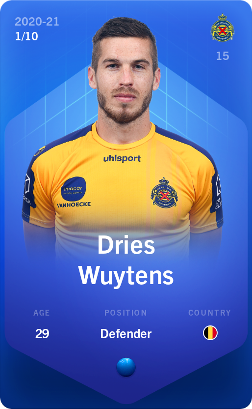 Sorare - Sorare Official - Dries Wuytens 2020-21 • Super Rare 1/10 - NFT # 50896449036353773828466417345020924790629828551414935125514964766310318036307