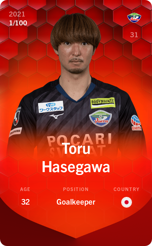 Sorare - Sorare Official - Toru Hasegawa 2021-22 • Rare 1/100 - NFT # 10154980743820293177148183800738001972126540632898298328445970164806102783443