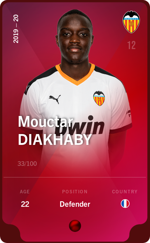 Sorare - Sorare Official - Mouctar Diakhaby 2019-20 • Rare 33/100 - NFT # 93074086075687970461237850515610922503401955775427344915412210670403432286304