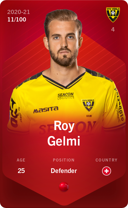 Sorare - Sorare Official - Roy Gelmi 2020-21 • Rare 11/100 - NFT # 12214735227059138765650785937518206965692834536718120969808180316158887758299