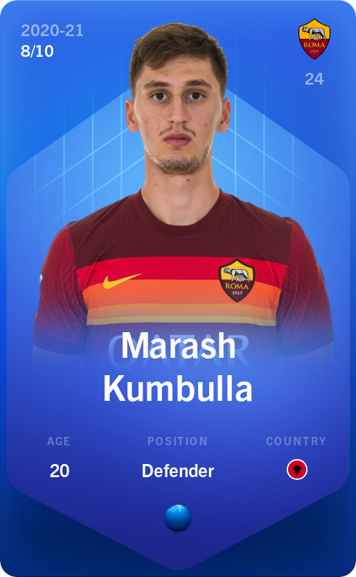 Sorare - Sorare Official - Marash Kumbulla 2020-21 • Super Rare 8/10 - NFT # 31087699156752377391428456208481885525533448720267978978296214216003387940179