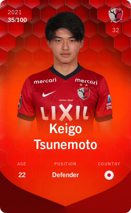 Sorare - Sorare Official - Keigo Tsunemoto 2021-22 • Rare 35/100 - NFT # 64338927167590952970379452158685399578479273913165596075622880226704972093189