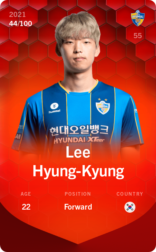 Sorare - Sorare Official - Lee Hyung-Kyung 2021-22 • Rare 44/100 - NFT # 47147613453983230762579765563897653648847029315544079728326994619255375806787