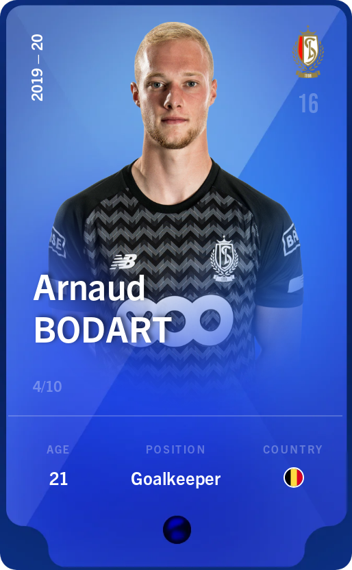 Sorare - Sorare Official - Arnaud Bodart 2019-20 • Super Rare 4/10 - NFT # 48777021900934589262517182430279705324828603625379296169101089040572904927436
