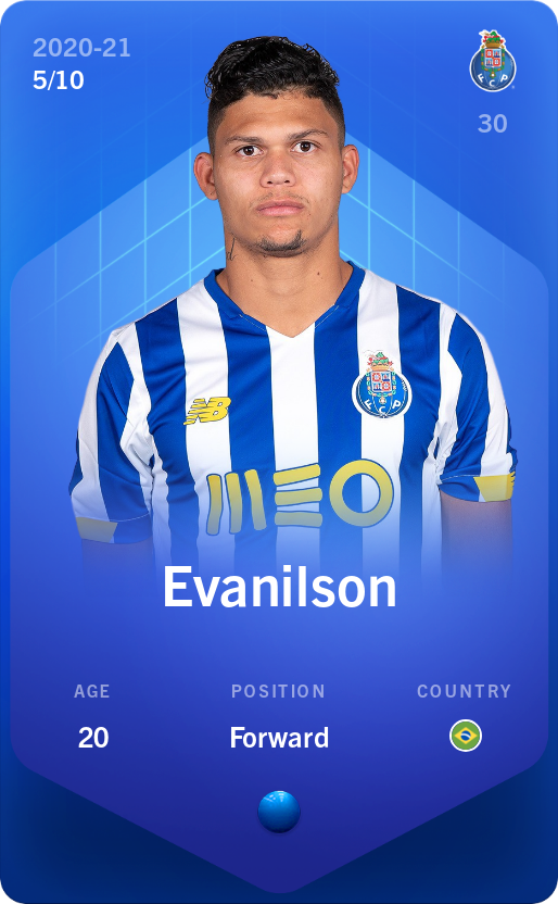 Sorare - Sorare Official - Evanilson 2020-21 • Super Rare 5/10 - NFT # 38915707696100782577106045631408610353636474816438234412299474725769040133706