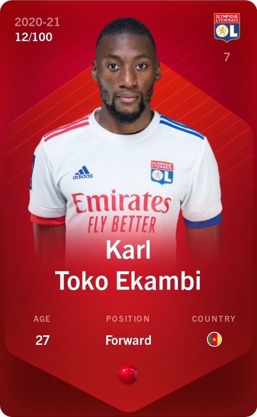 Sorare - Sorare Official - Karl Toko Ekambi 2020-21 • Rare 12/100 - NFT # 56953225297810236119418497971082744037336367283996324853895695188876639134037