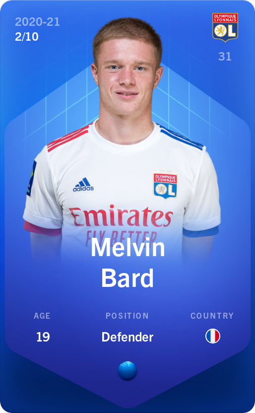Sorare - Sorare Official - Melvin Bard 2020-21 • Super Rare 2/10 - NFT # 88020280839647348918955675838363881864426890454755937773110089272737647569911