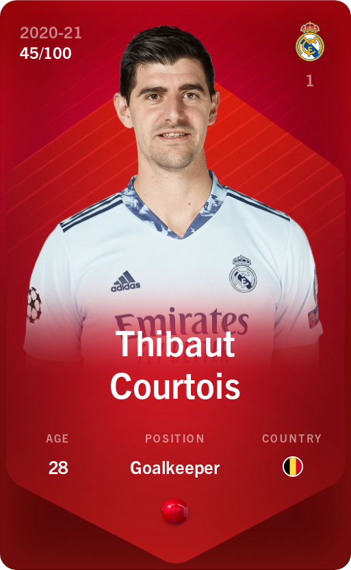 Sorare - Sorare Official - Thibaut Courtois 2020-21 • Rare 45/100 - NFT # 32013345240376773969234566791127105281404821894197281069353227302361167482906