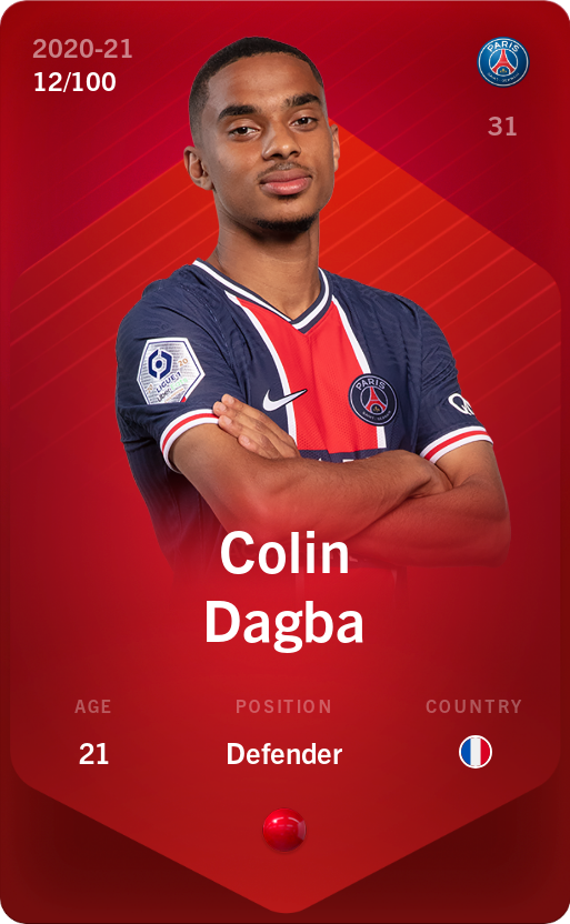 Sorare - Sorare Official - Colin Dagba 2020-21 • Rare 12/100 - NFT # 51242339726044989448392670544969545206289076313473057677956886496333639691760